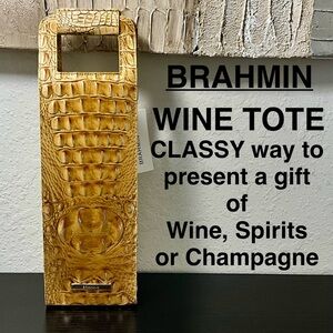 Brahmin Wine Tote GOLDEN YELLOW MELBOURNE Classy Way To Give A Wine Gift